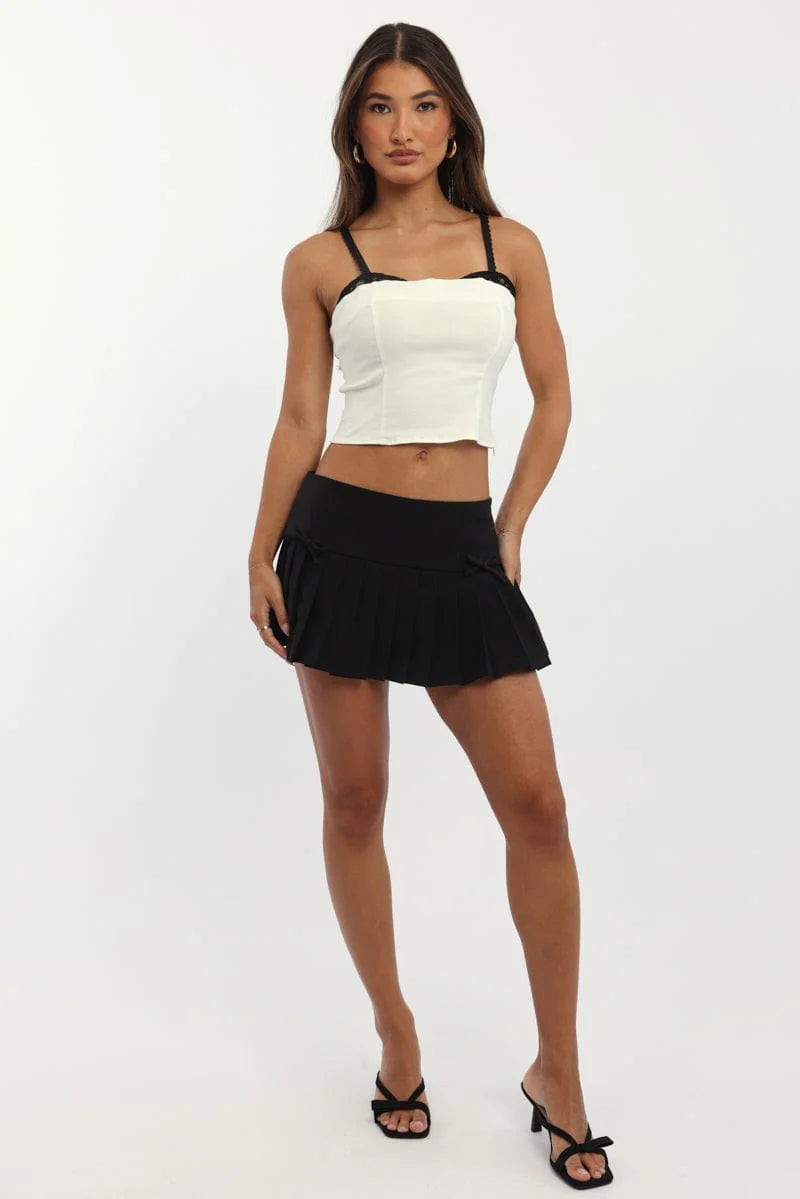 White Cami Bandeau Sleeveless Sweetheart Neckline