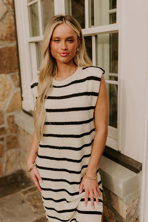 Sunset Sail Knit Midi Dress in Cream