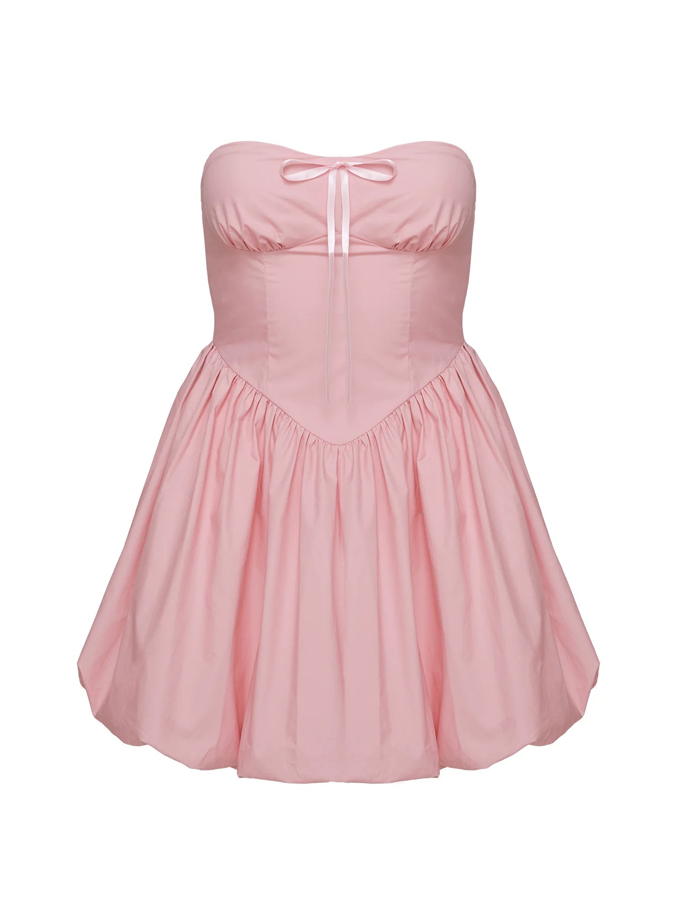 Melaina Bubble Hem Mini Dress Pink