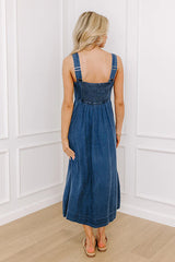 Caught Your Glance Chambray Midi Dress