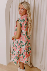 Artistic Flow Button Down Mini Dress in Green