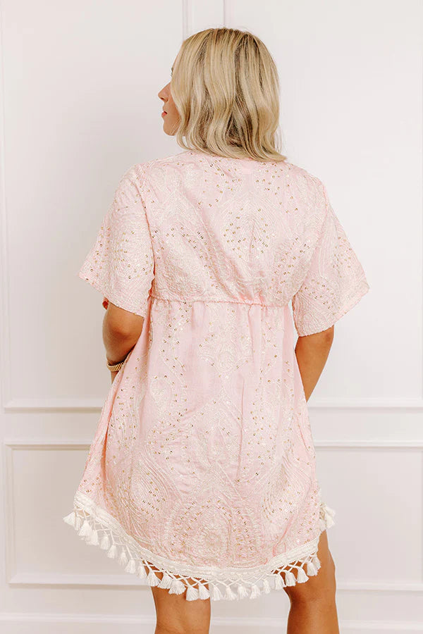 Shoreline Serenade Sequin Embroidered Mini Dress