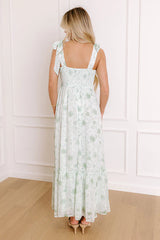Venetian Garden Floral Maxi Dress in Mint
