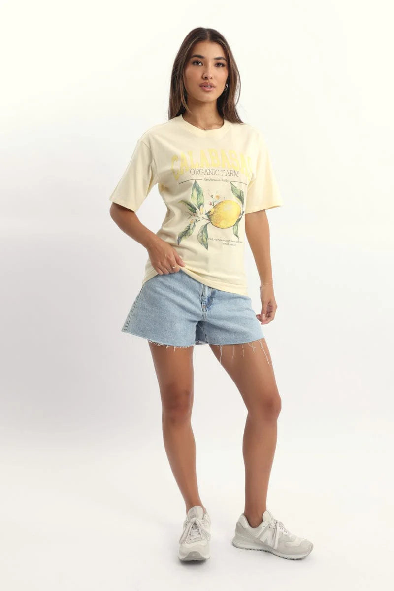 Yellow Graphic Tee Short Sleeve