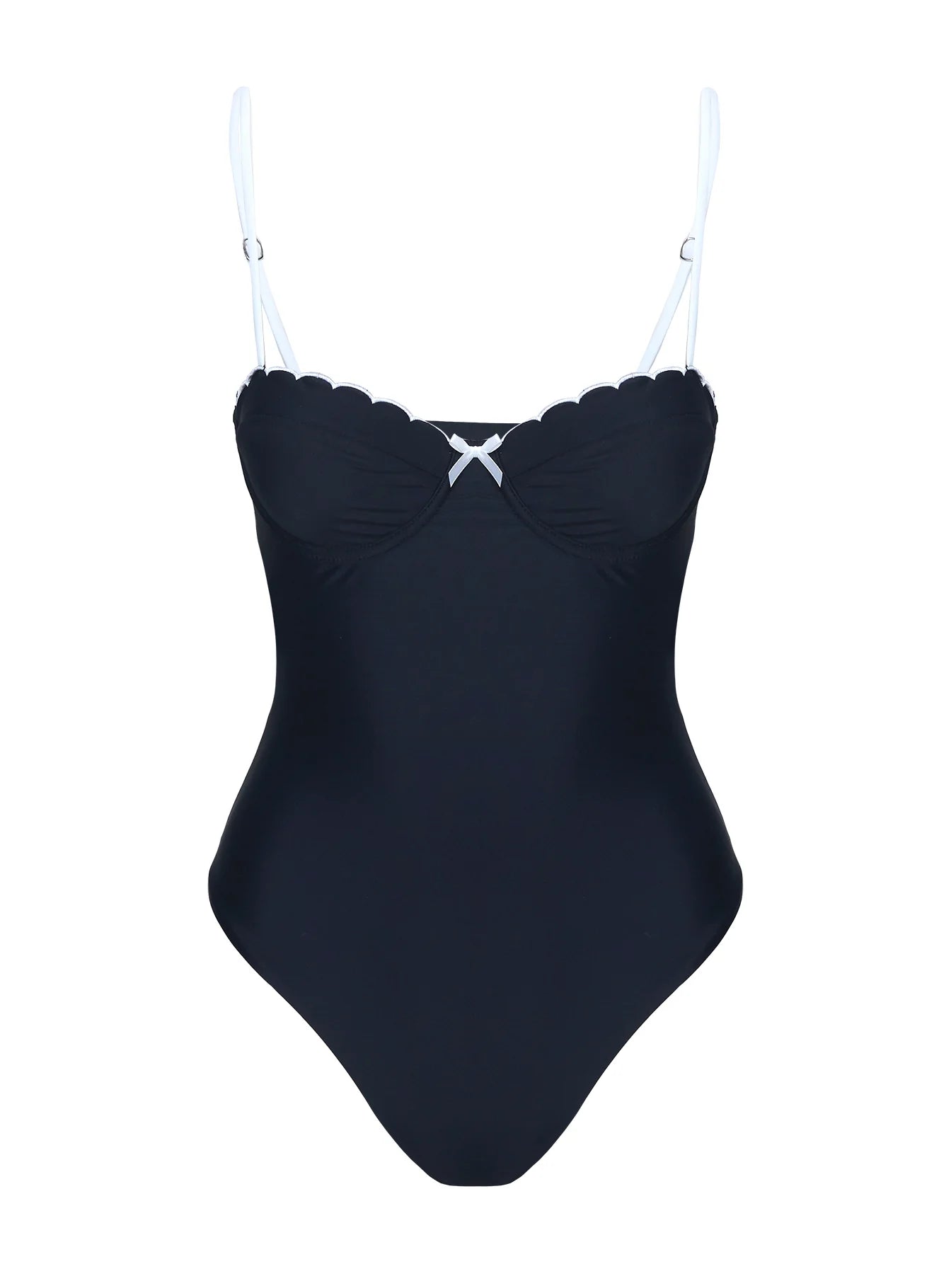 Claryssa Scallop One Piece Black