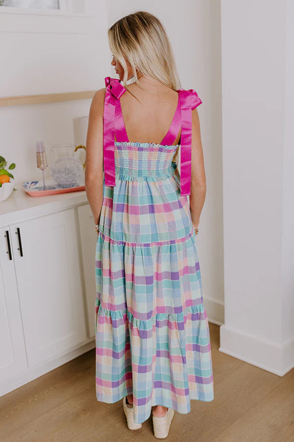 Block Party Chic Plaid Midi Dress