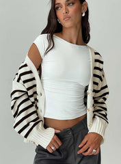 Karlson Striped Cardigan Cream / Black