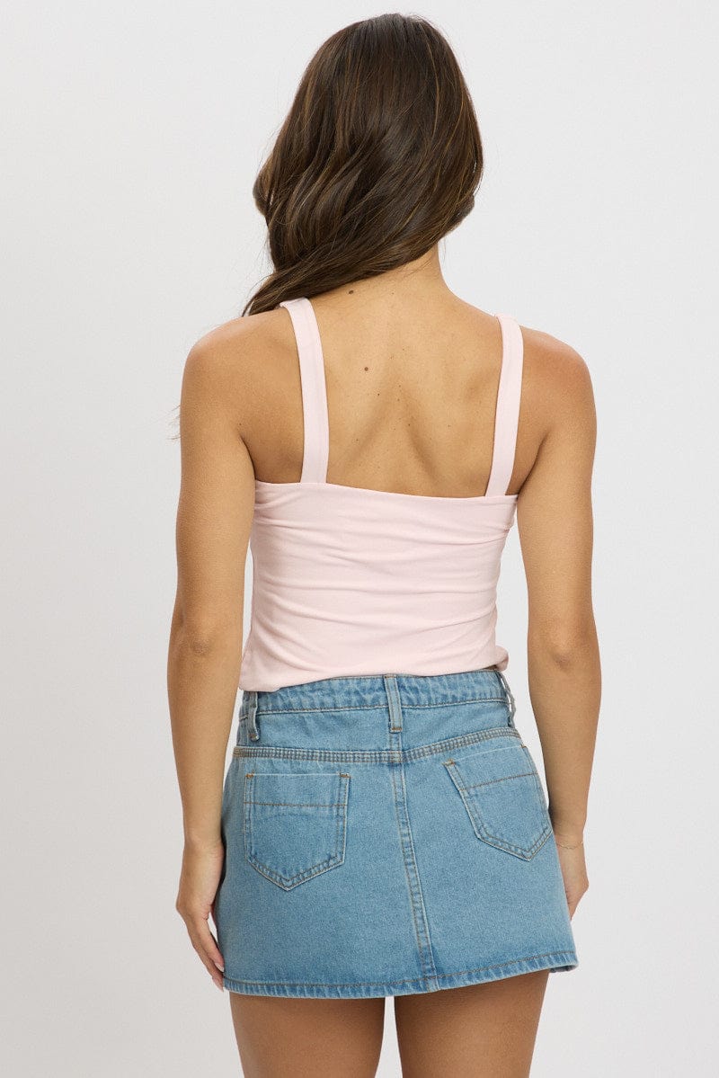 Pink Tank Top V Neck Supersoft
