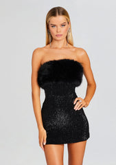 Torin Sequin Fur Dress