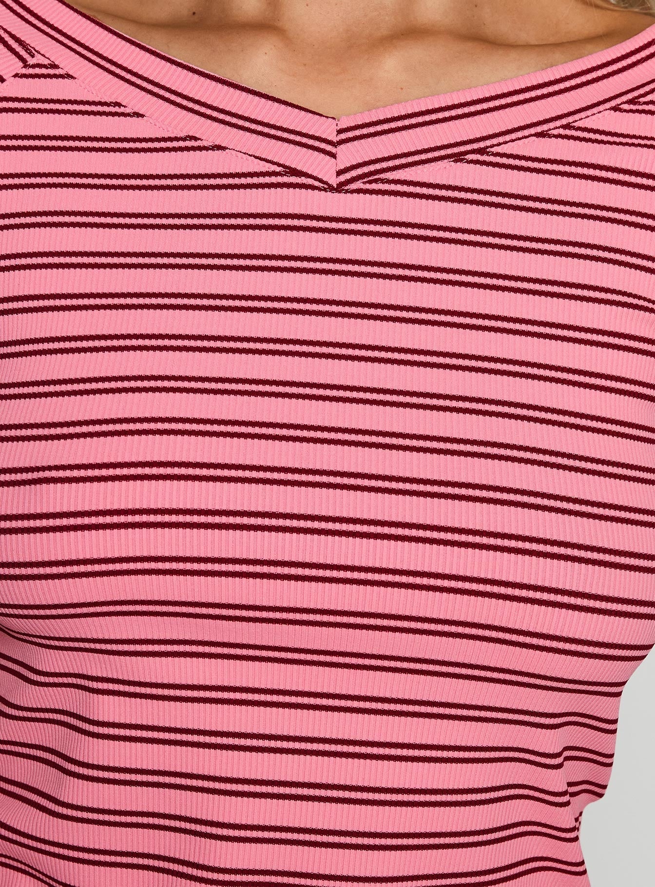 Both Still Young V Neck Top Red