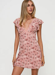 Aurianna Mini Dress Pink Floral