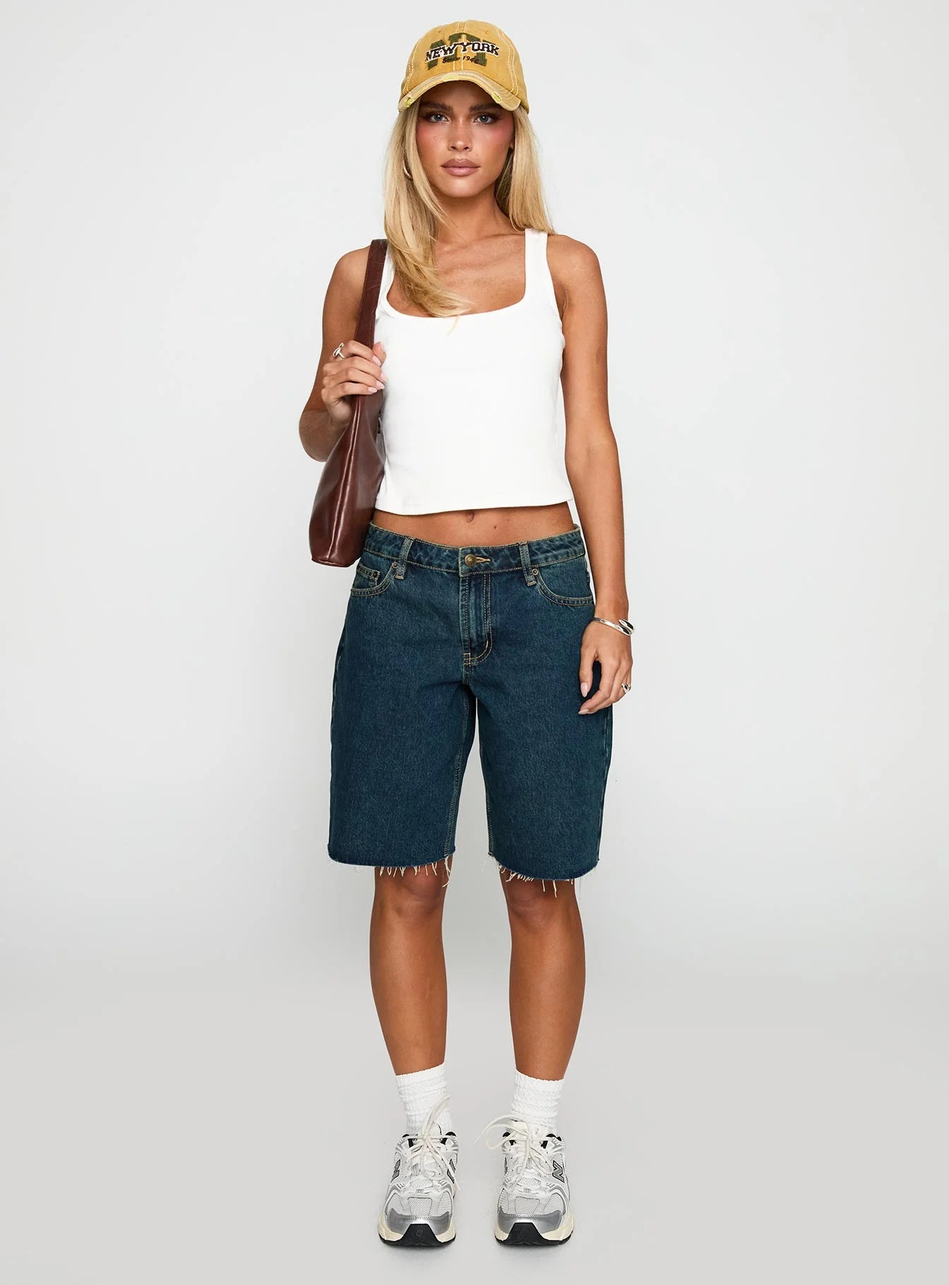 Cult Classic Longline Denim Shorts Vintage Wash