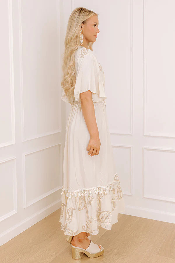 Travel To Tulum Embroidered Midi Dress