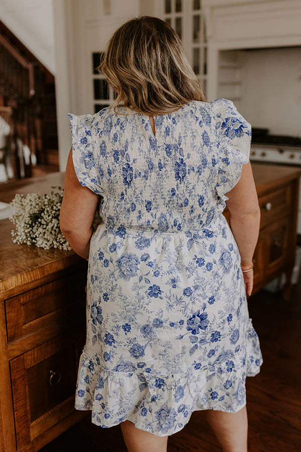 Whimsical Daydream Floral Smocked Mini Dress Curves