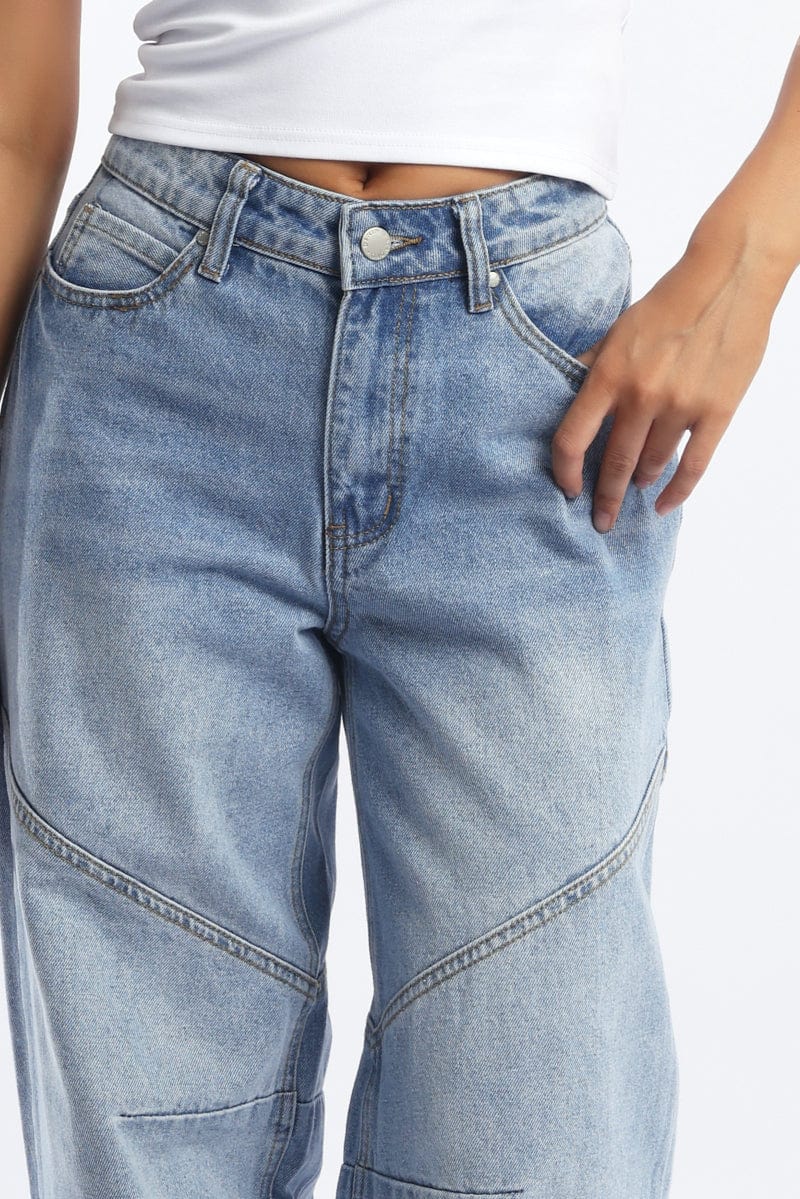 Denim Barrel Jeans Low rise