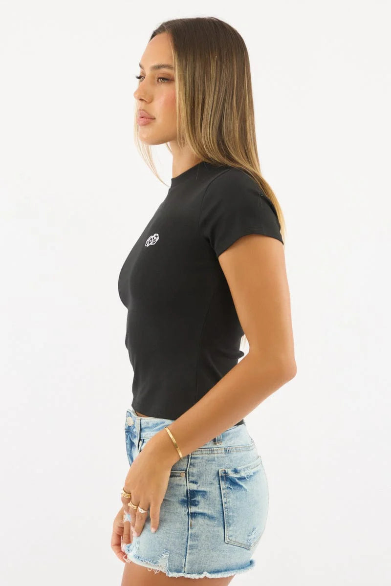 Black Graphic Tee Short Sleeve