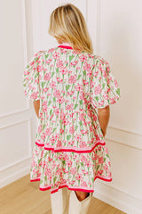 Fresh Horizon Floral Mini Dress in Pink