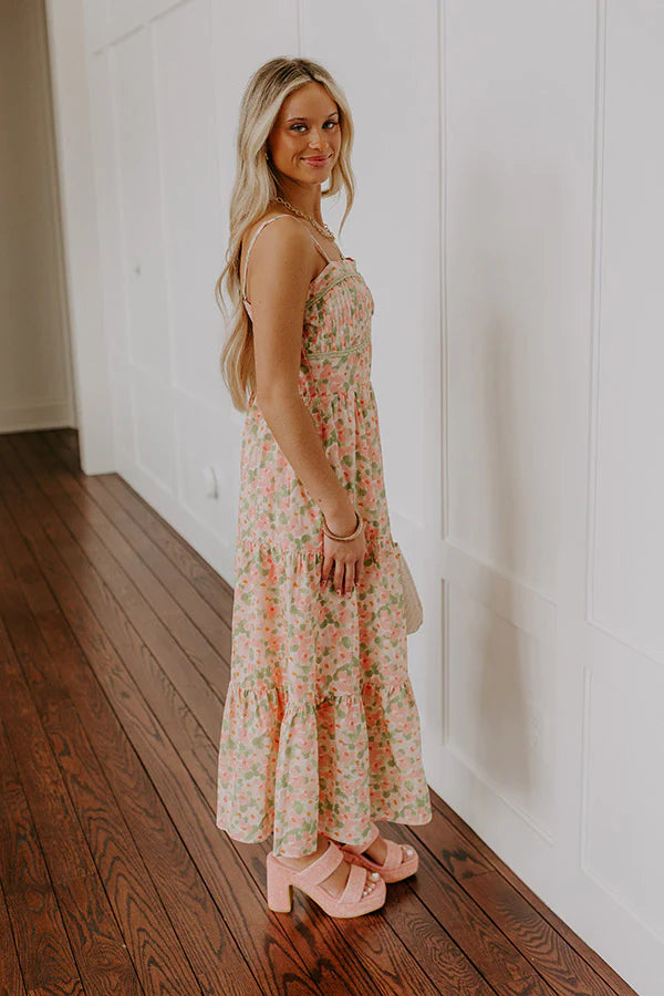 Magnolia Garden Floral Midi Dress