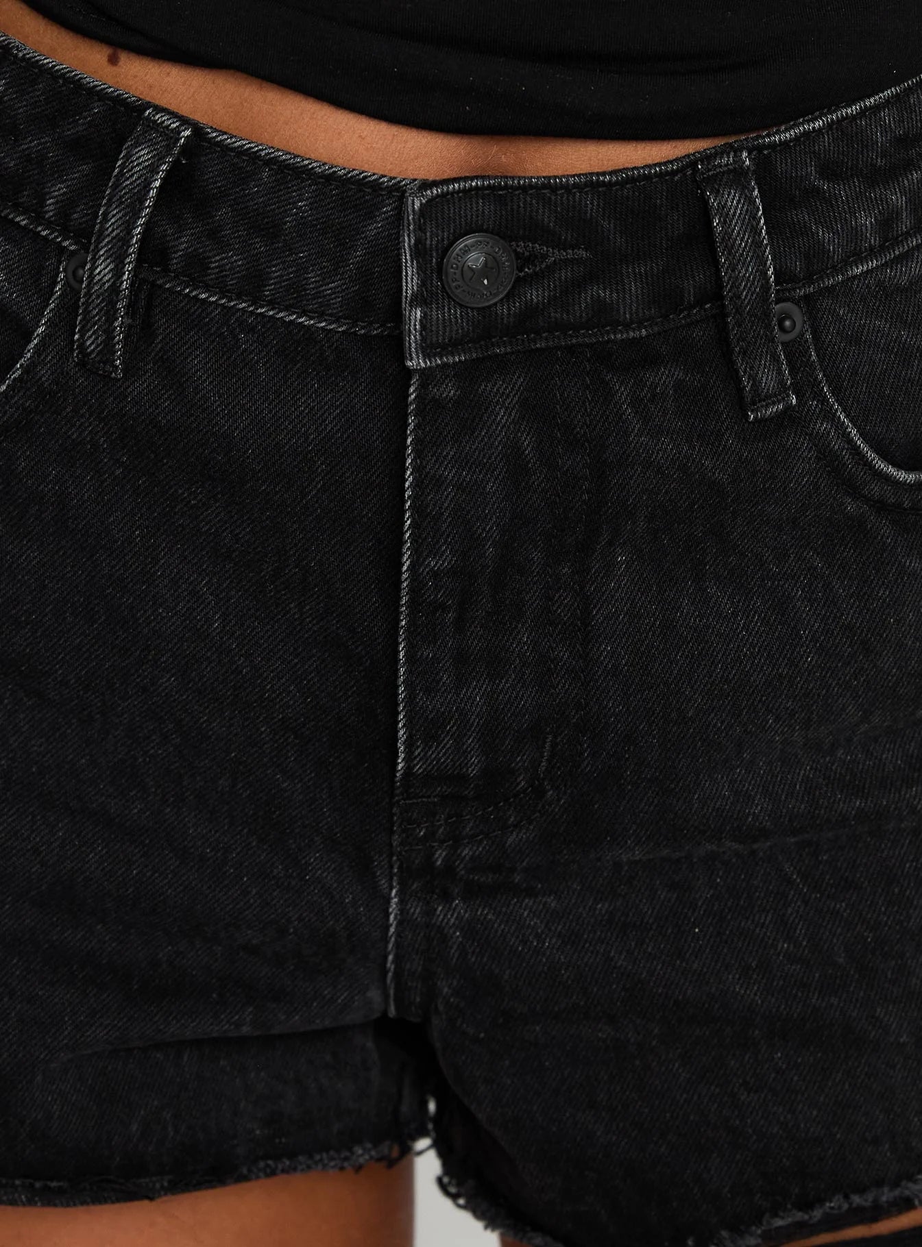 Reflecting Mid Rise Denim Shorts Black Wash