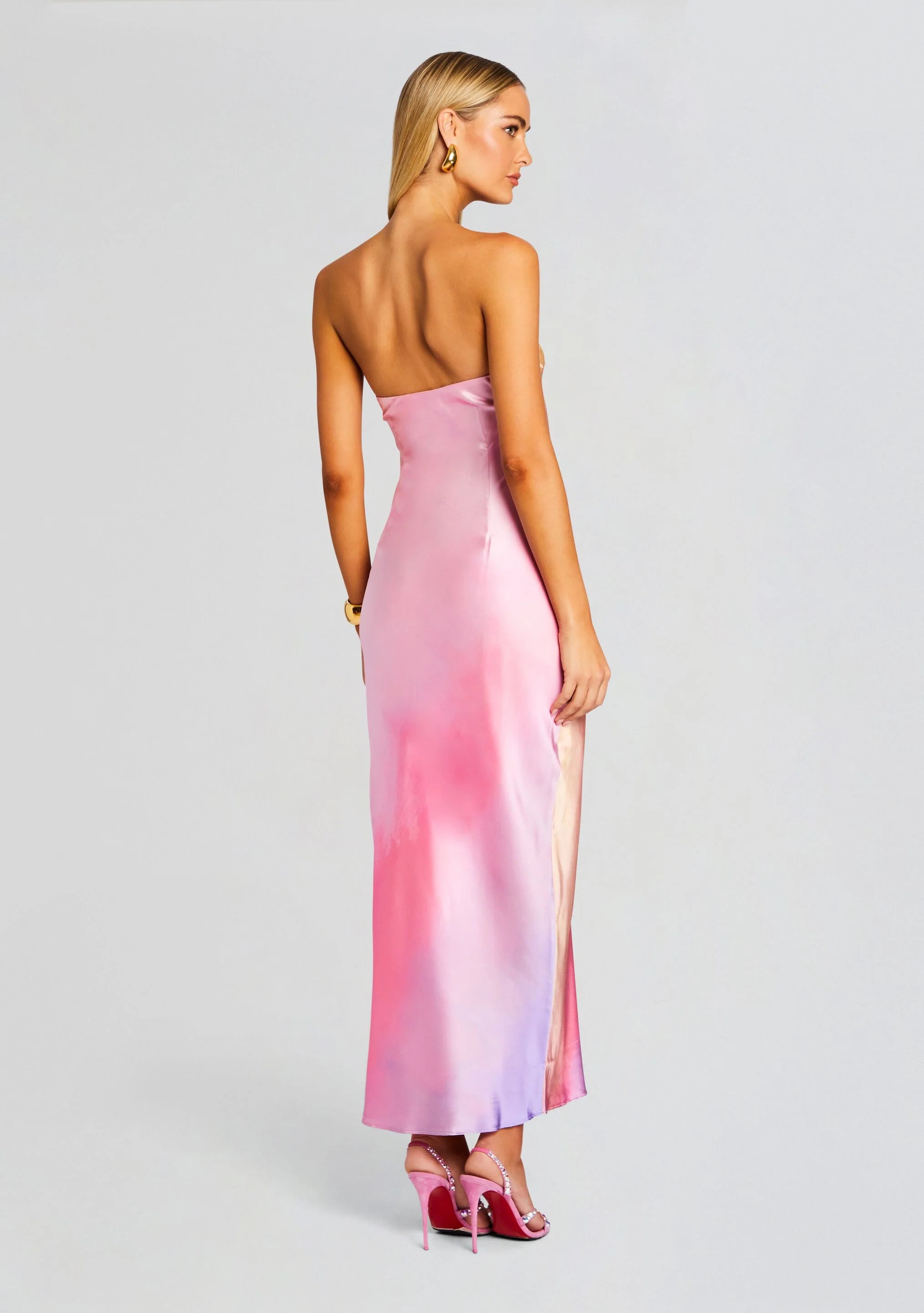 Cerith Silk Strapless Midi Dress
