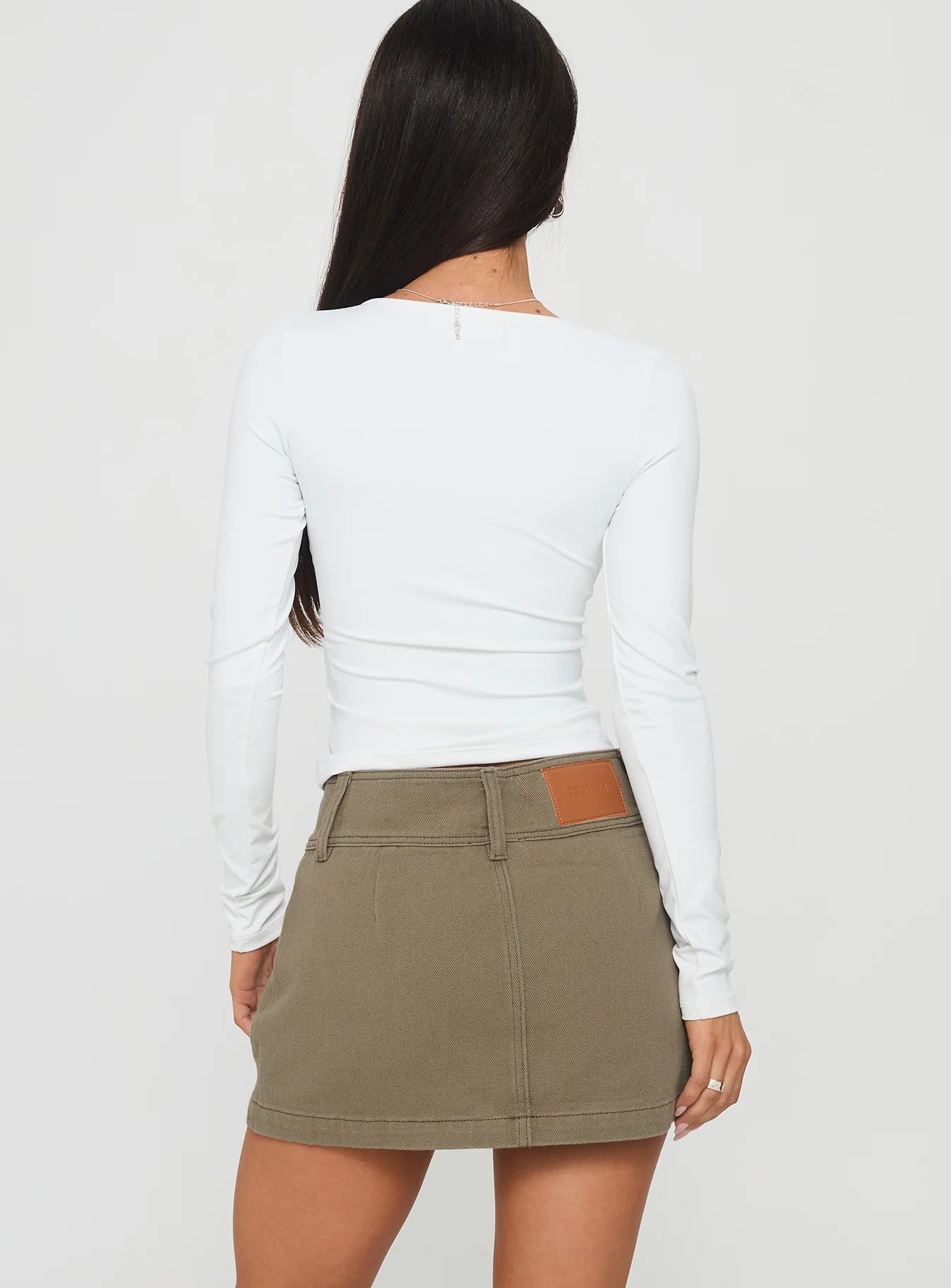 Giorja Studded Cargo Mini Skirt Khaki