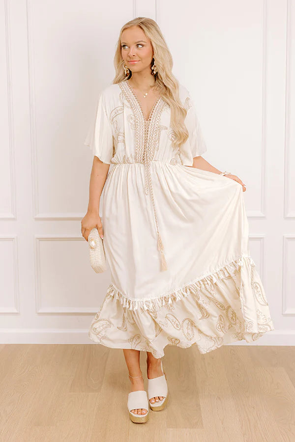 Travel To Tulum Embroidered Midi Dress