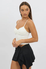 White Mesh Singlet Top Lace Insert