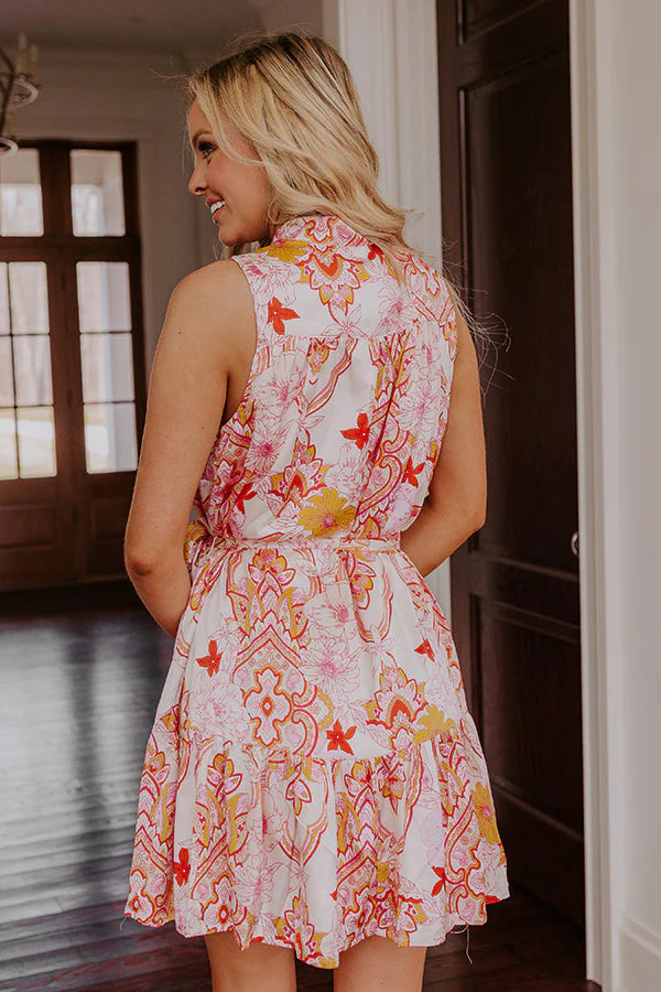 Vacay Vibes Floral Satin Mini Dress