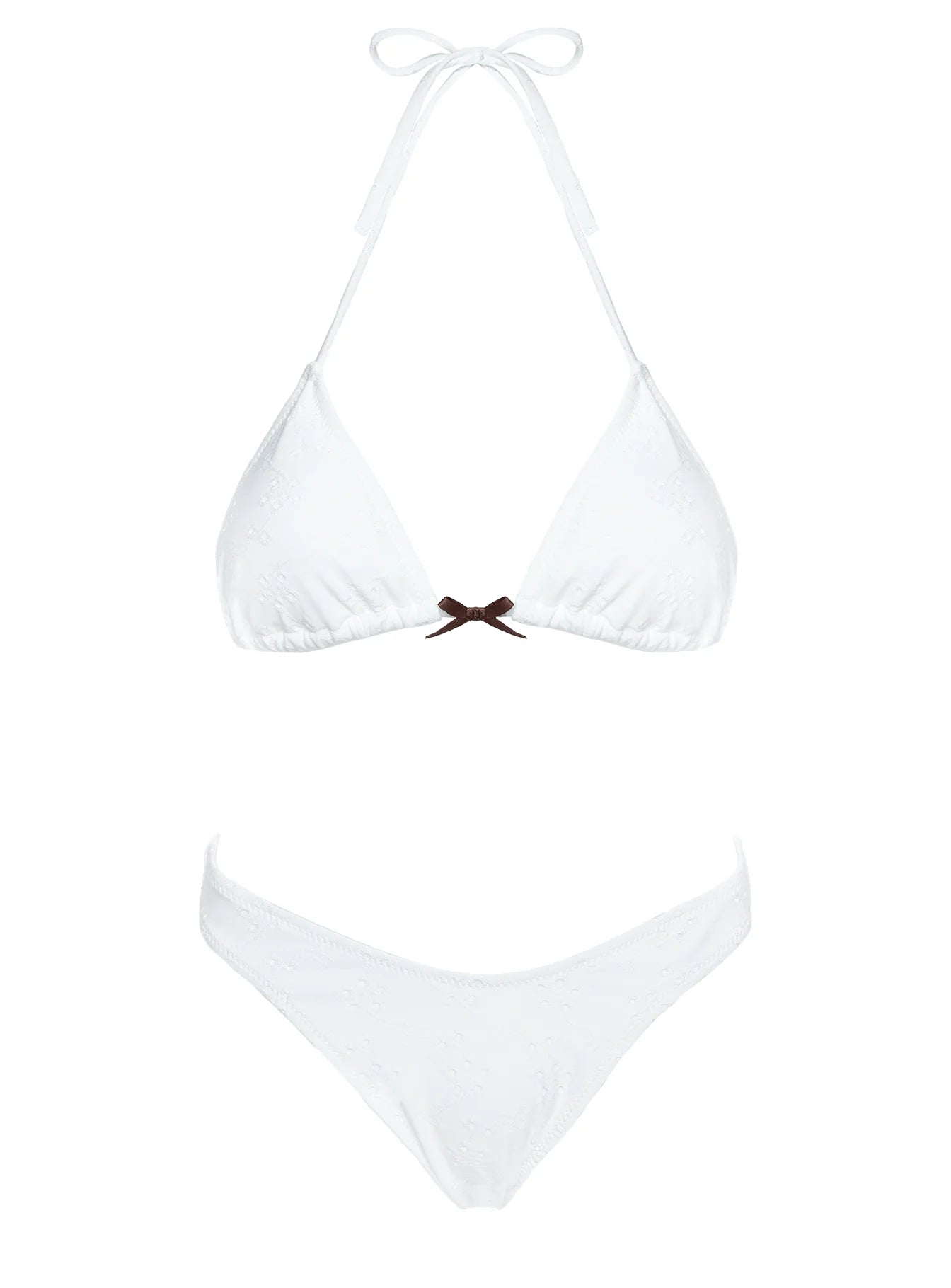 Lucky Bay Anglaise High Side Bikini Bottoms White