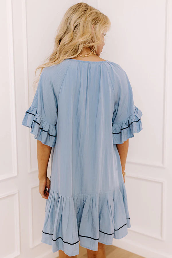 Mimosas On The Patio Mini Dress in Airy Blue