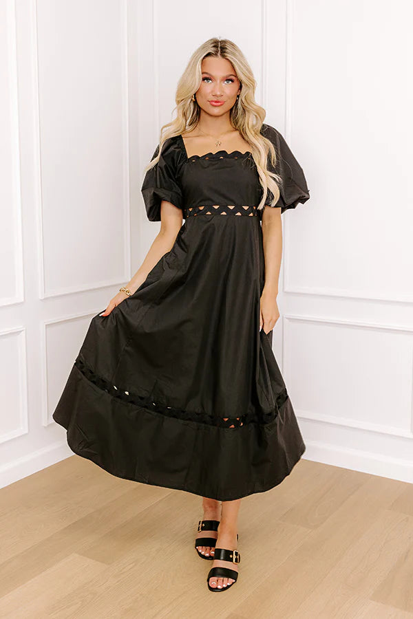 Margaritas Please Cut Out Midi Dress in Black