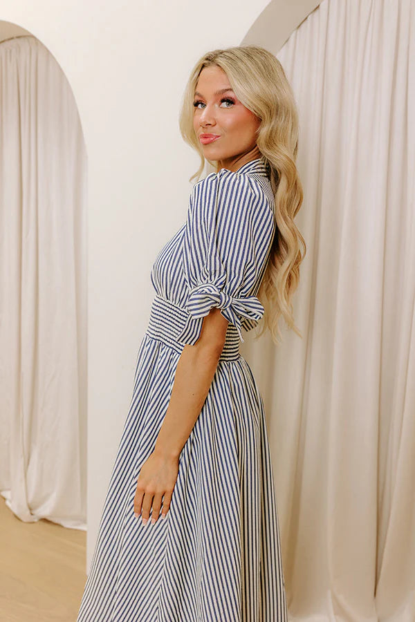 Pier My Way Stripe Midi Dress