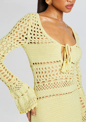 Peony Knit Crochet Dress