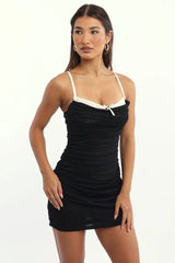 Black Bodycon Dress Mesh Mini