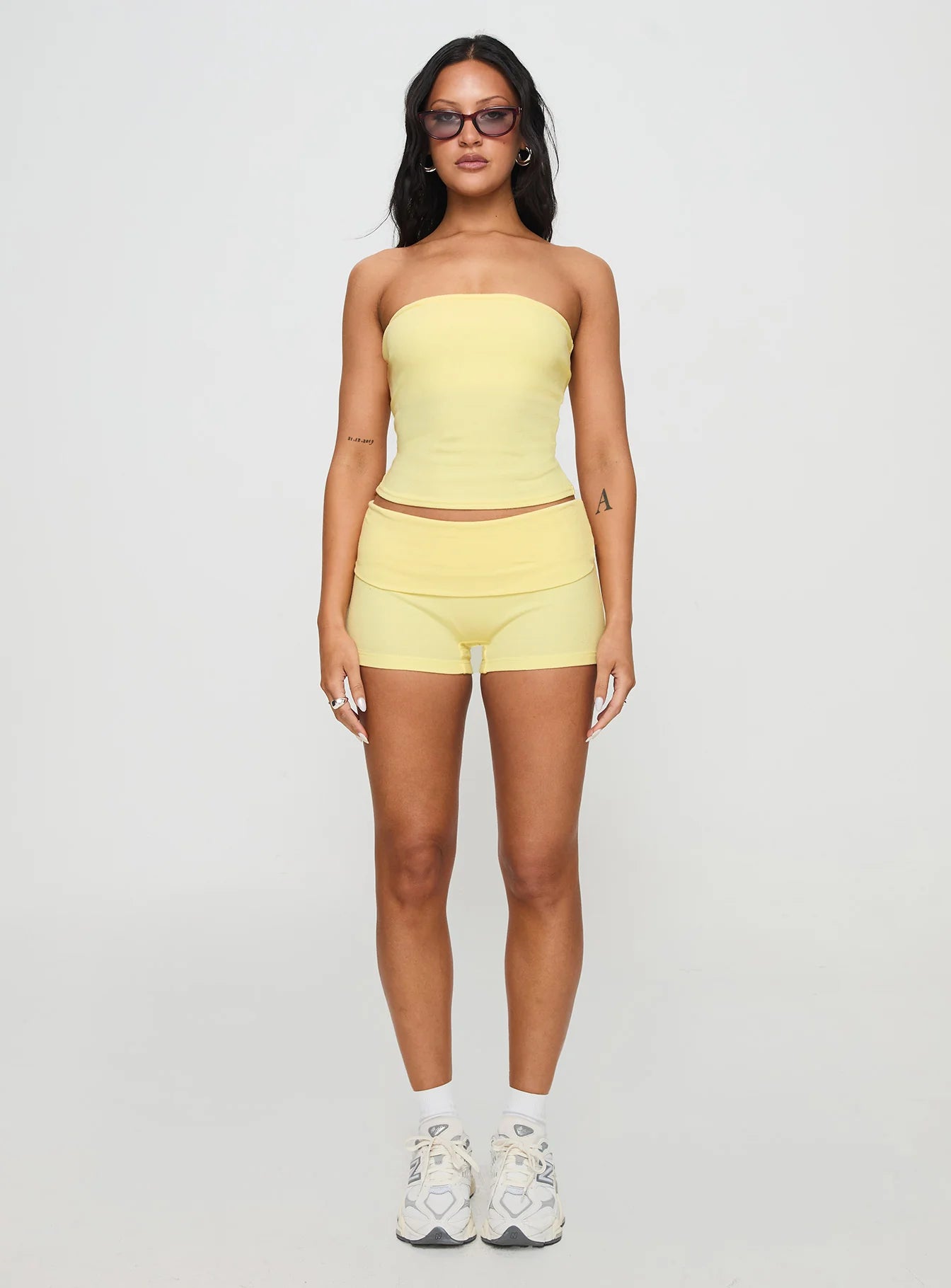 Baseline Low Rise Rib Shorts Yellow