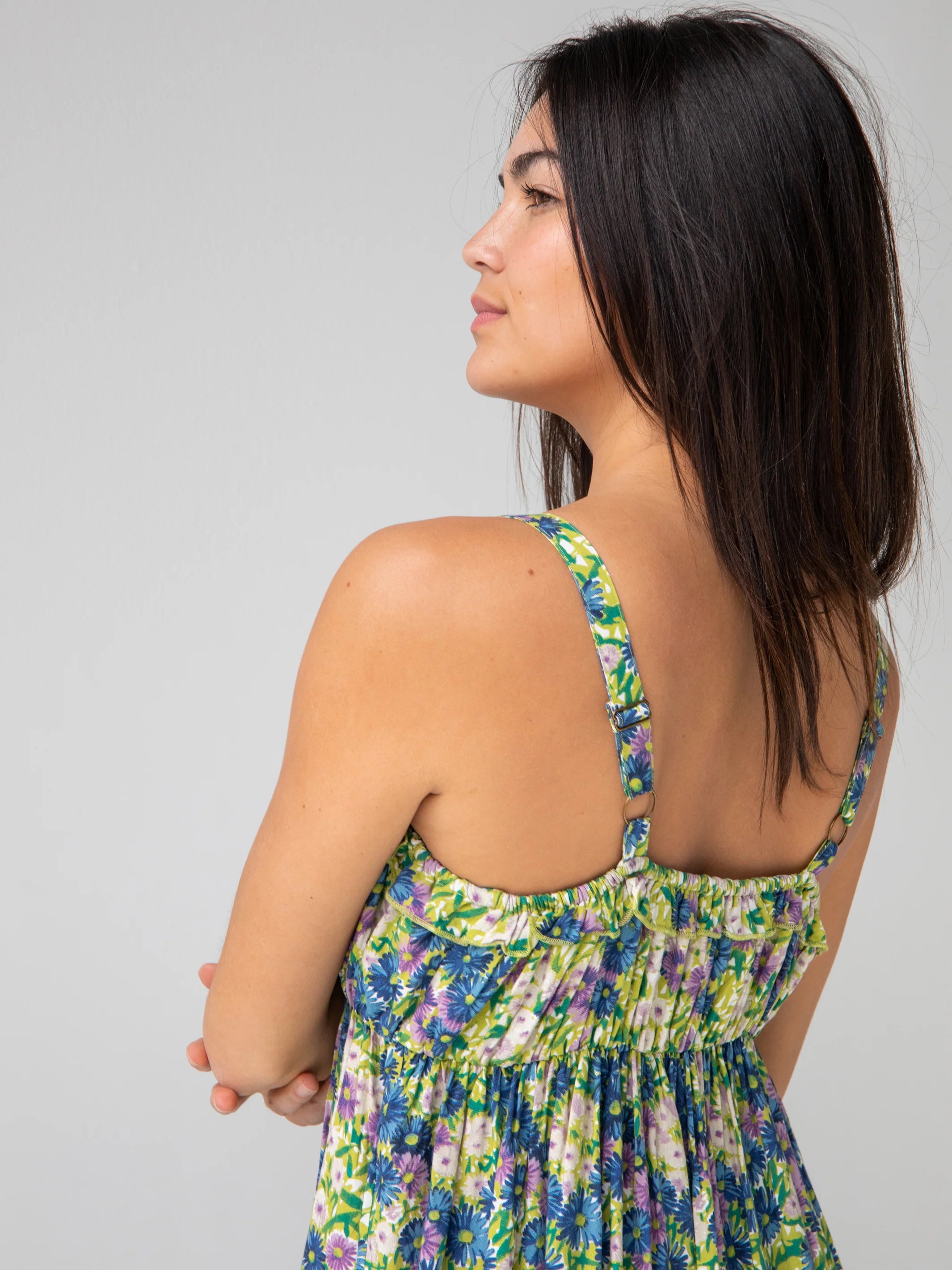 Elizabeth Maxi Dress - Green Floral