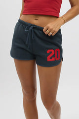 Blue Track Shorts Low Rise