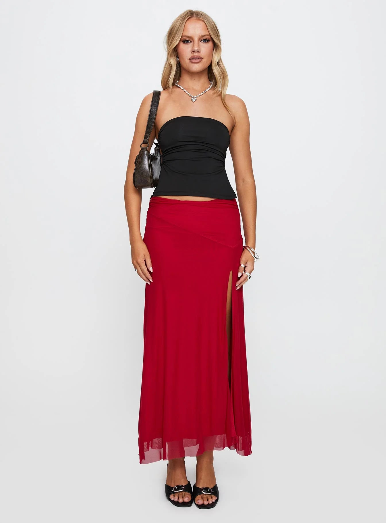 Round The World Strapless Top Black