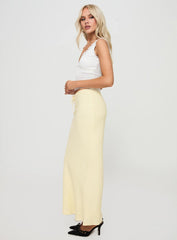 Mercer Linen Blend Maxi Skirt Lemon