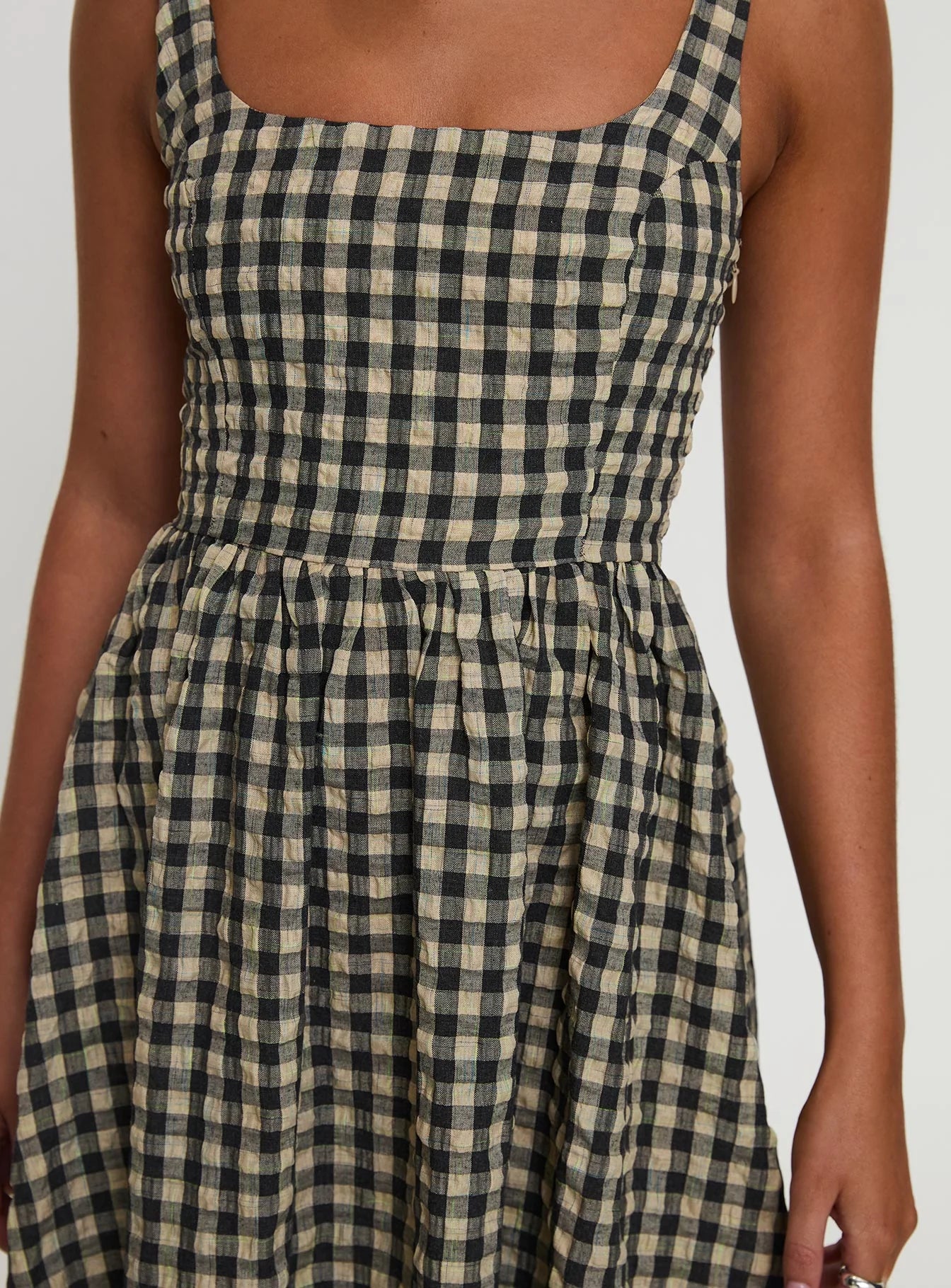 Cartmel Check Maxi Dress Black / Cream