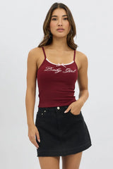 Red Graphic Singlet Rib