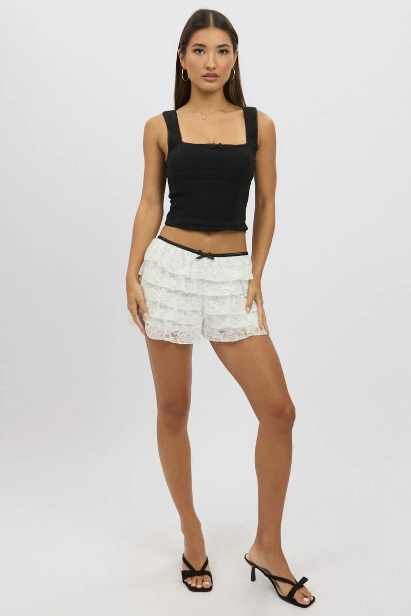 Black Corset Top Sleeveless Stretch