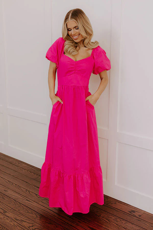 Sweet Serendipity Maxi Dress in Hot Pink