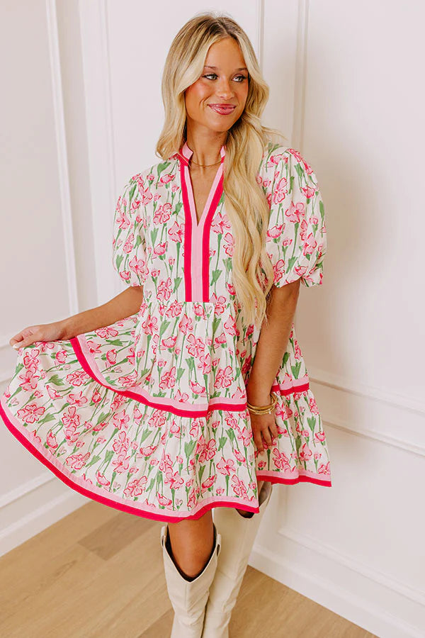 Fresh Horizon Floral Mini Dress in Pink