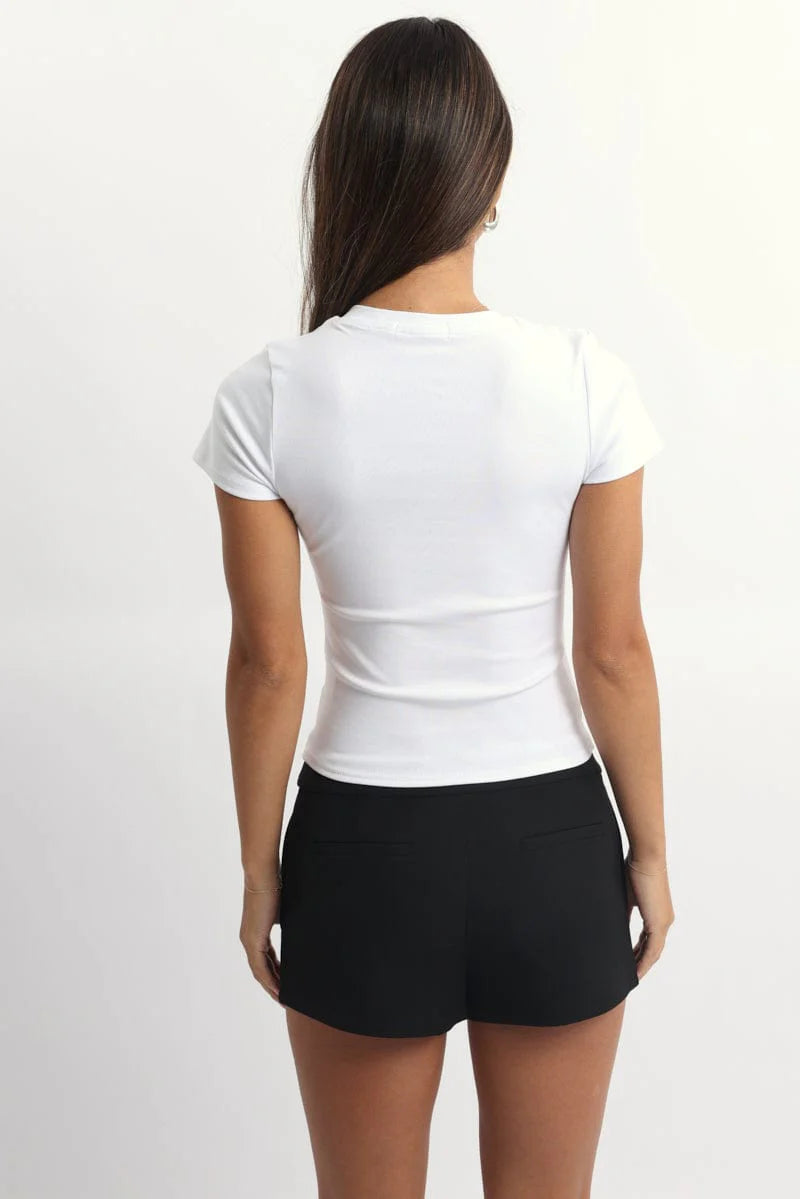 White Graphic Tee Short Sleeve