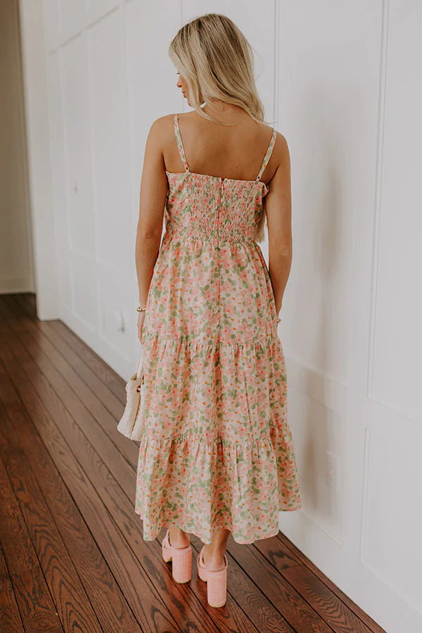 Magnolia Garden Floral Midi Dress