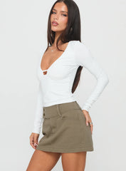 Giorja Studded Cargo Mini Skirt Khaki