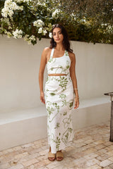 Over The Hedges Halter Crop Top Green