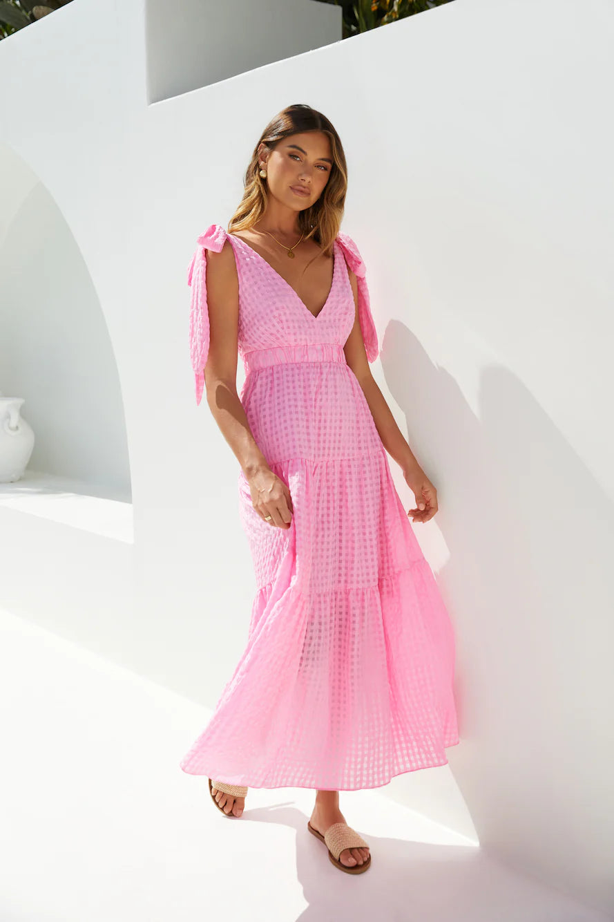 Aurora Glow Pink Maxi Dress