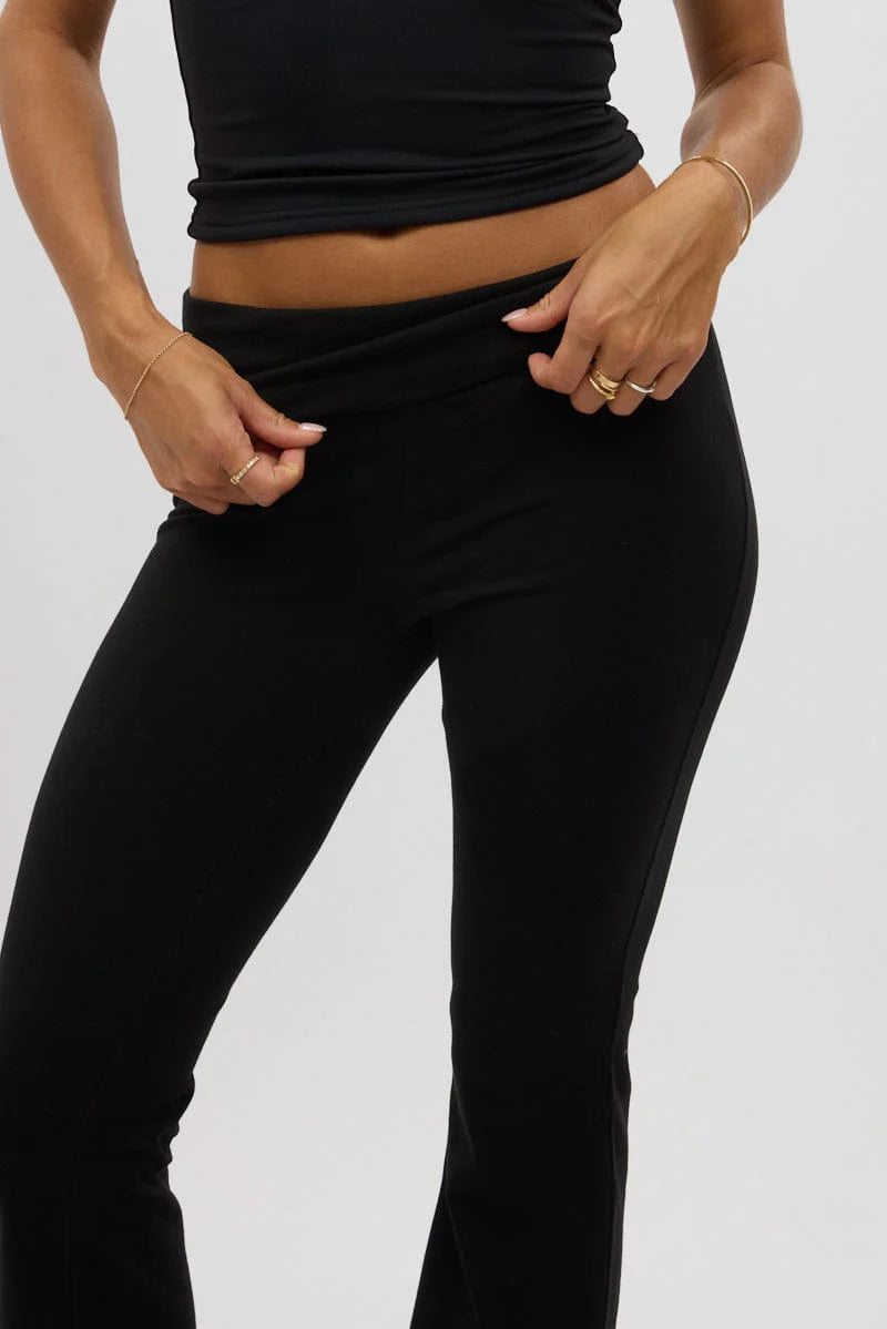 Black Flare Leg Pants